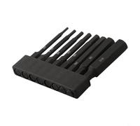 8pcs 65mm Magnetic Hex Screwdriver Bits Set with 1 Over 4 Shank for Electric Drill Manual Screwdriver Plus Air Tools Black Alloy Steel for H2
