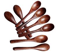 8Pcs 6inch 15cm natural nanmu wood spoon,Wooden Spoons,small Soup Spoons,Serving Spoons,Wooden Teaspoon for Coffee Tea Honey Dessert Cooking Mixing for Daily Use Brown Wooden Kitchen Utensil (8)