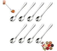 8pcs 7.5cm×1.6cm Tiny Stainless Steel Spoons Set, 304 Steel Mini Condiment Spoon for Spice Jars/Honey, Cute Small Salt/Sugar Spoon
