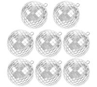 8pcs 8pcs Decorative Mirror Disco Ball Silver Sphere for Gardens | Zinc Alloy and Plastic Build, Glitter Effect, Easy to Suspend, Courtyards and Gardens Use, Festive Flare