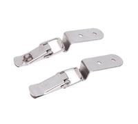 8pcs 90 Degree Buckle for Wood Box Suitcase Cabinet Door Lock Spring Loaded Draw Toggle Latch Clip Stainless Steel Hasp for Boxes v(Size 1)