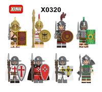 (8pcs-A) 24pcs Medieval Roman Soldier Building Block Man Castle Series r Minifigures