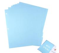 8Pcs A4 Light Blue Plastic Binder Dividers with 8 Tabs,3-Ring Insertable Write-On Dividers for School, Office, Homework, Notebooks & Folder Organisation