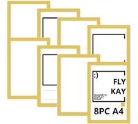 8PCS A4 Magnetic Photo Frames, Self Adhesive Magnetic Picture Diamond Painting Art Display Frame, Waterproof Clear Sign Holders for Notices, Certificate, Poster, Ads, Documents