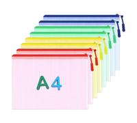 8PCS A4 Plastic Wallet Zip Wallets Lock Waterproof Clear Bags