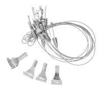 8pcs Adjustable Picture Rail Hooks with Hanging Wire Kit | Stainless Steel Wire Rope, Silver Colour, Height Adjustable Hooks, for Artists and Commercial Exhibitions