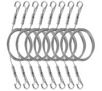 8PCS Adjustable Picture Wire Hanging Kit, Heavy Duty Picture Frame Mirror Hanging Wire Kit 6.6FT Stainless Steel Wire for Hanging Pictures,Frame,Paintings,Flowerpot,Decorations,Supports Up to 66lbs