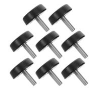 8pcs Adjustable Support Feet M10x28mm Rubber for Fitness Equipment | Black Rubber Set with Screws and Bolts, Reduces Movement, Protects Wood Flooring, for Apartments