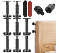 8Pcs Adjustable Threaded Bed Frame Anti-Shake Tool 3.7-4.7 inches Upgraded Headboard Stoppers with Furniture Pads Bedside Anti Shake Tool for Beds Cabinets Sofas Easy to Install Bed Wall Bumper