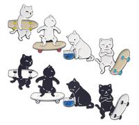 8pcs Alloy Cat Enamel Pin Brooch, Cute Badge Jewellery Backpacks | Colourful Mixed-style Design, Compact Accessory for Pin Collectors, Suitable for Christmas Festival Outfits Random Style