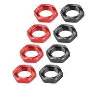 8pcs Alloy Wheel Nuts 17mm Thread 1.0 for Arrma 6s 3s Typhon Notorious Kraton Outcast Talion Infraction Limitless Felony Mojave Wheel Nuts Parts (Black+Red
