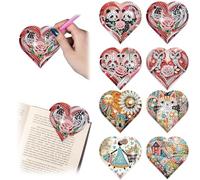 8Pcs Animal Diamond Painting Bookmarks - DIY Diamond Art Corner Reading Kit Gift
