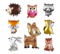 8Pcs Animal Foil Balloon Forest Animals Foil Mylar Balloons Jumbo Inflatable Balloon for Kids Birthday Wild Animals Zoo Themed Party Decorations