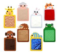 8Pcs Animal Sensory Mat Educational Animals Sensory Pads for Autistic Children Sensory Tiles Wall Panel Disorder Mini Sensory Floor Tiles Different Sensory Mat Special Needs Development Toy (8pcs)
