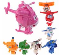 8Pcs Animation Super Wings Transforming Plane Mini Characters kid Toys