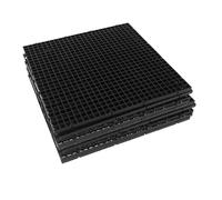 8pcs Aquarium Separator Plastic Grid Plate for Small Fish Eggs Black | Improves Water Circulation and Oxygen Exchange, Impurity Separation, 0.39 Inch Holes, 1x1cm Mesh