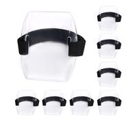8pcs Arm Badge Holders, Universal & Waterproof Arm ID Card Holder with Black Adjustable Elastic Strap Ski Pass Armband Strong Adhesion for Office Staff Students(Transparent)