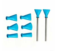 8Pcs Art Blowing Nozzles Set with Steel Straws(Blue)
