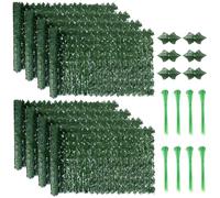 8PCS Artificial Ivy Fence Screening, 3m x 1m Artificial Hedge Screening, Fence Privacy Screen Artificial Hedge Roll,Artificial Ivy Trellis Screening with 20 Zip Ties for Garden Balcony Outdoor Decor