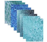 8pcs Artificial Ripple Water Effect Sheets, 11.8x8.2 Inch Self Adhesive Ocean Diorama Patterned Decorative Paper Sea Lake River Scenery Stream Background Sticker Decals for DIY Sand Table Model Decor