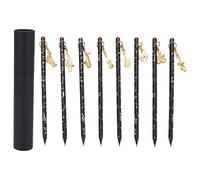 8Pcs Artist Pencil Music Note Pre Sharpened Charcoal Pencil with Pendant Musical Instruments for Painting Writing