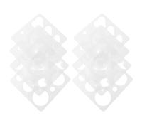 8pcs Artistic Stencils for Teachers and Scrapbookers, White PET Shapes | Reusable Compact Storage Set, Moon Sun Heart Star Circle Patterns, for Notebooks Fabric Card Projects