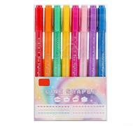 8pcs Assorted Curve Pens with Fine and Rollerball Tips for Creative Art and Drawing Projects