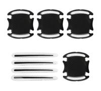 8Pcs Auto Door Handle 3D Carbon Fiber Universal Scratch Protection Cover Car Door Guard Film Cup Handle Paint Scratch Protector Sticker Safety Reflective Strips Non-Marking Adhesive Silver