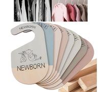 8PCS Ba/by Clothes Hangers Dividers,Ba/by Clothes Size Dividers for Newborn to 24 Months,Nursery Closet Organizers for Clothing&Wardrobe Storage,Drawer&Rail Dividers,Wooden,Newborn Gifts for Parents