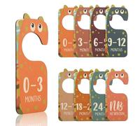 8pcs Baby Closet Dividers for Clothing Organizer, Double-Sided Baby Wardrobe Organizer Divider Wooden Clothes Size Classification Hanger from Newborn to 24 Months Nursery Decor Gift (Color 1)