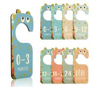 8pcs Baby Closet Dividers for Clothing Organizer, Double-Sided Baby Wardrobe Organizer Divider Wooden Clothes Size Classification Hanger from Newborn to 24 Months Nursery Decor Gift (Color 2)