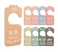 8pcs Baby Clothes Dividers, Wooden Baby Sorting Tags Baby Wardrobe Dividers Double-Sided Nursery Closet Dividers Closet Hangers Dividers Baby Clothes Organizer Dividers From Newborn to Toddler
