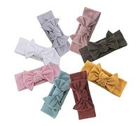 8pcs Baby Headband Soft Stretchy Hairband Hair Bow Elastic for Toddler Baby Girls Newborn Infant Kids Turban Headbands (Bow Headband White)