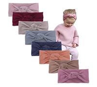 8pcs Baby Headband Soft Stretchy Hairband Hair Bow Elastic for Toddler Baby Girls Newborn Infant Kids Turban Headbands (8 pcs Knot Headband B)