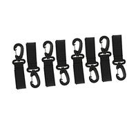 8pcs Baby Stroller Hook Clips with 360 Degree Rotation Black | Polyester Build, Portable Lightweight Design, Hanging Diaper Bags and Purse on Stroller