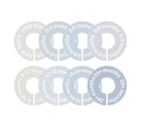 8Pcs Baby Wardrobe Dividers, Baby Clothes Dividers for Closet Clothes Size, Multicolor Divider Round Labels, Nursery Closet Divider for Sorting from Newborn to 12+ Months, Fits 1.5" Rod Hangers