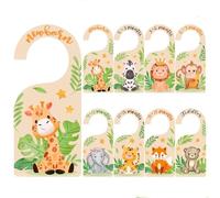 8Pcs Baby Wardrobe Dividers, Cartoon Animal Baby Clothes Dividers, Double-Sided Baby Age Hanger Dividers, Wood Baby Wardrobe Dividers for Newborn 0-24 Months Toddler Boys & Girls
