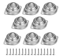 8Pcs Ball Transfer Bearing Roller 2 Holes Transferring Ring Ball Wheel Universal Castor Balls with Carbon Steel Ball and 16 pcs Screws,for Home, Sofas, Display Cabinets, Shelves, Cabinets