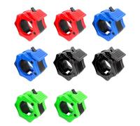 8PCS Barbell Clips, Non-Slip Olympic Barbell Clips, Weightlifting Training Locks Barbell Clamp, Release Locking Barbell Collars for Workout Weightlifting Strength Training(4 Colors)