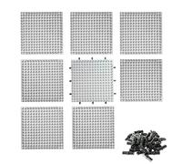 8pcs Base Plates Multipack Classic Baseplate Building Plates for Bricks 16x16 Architectural Panels Create Pixel Paintings & Wall Displays Compatible with Major Brick Brands (Grey)