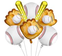 8pcs Baseball Balloons - 18inch Baseball Foil Balloons - Softball Balloon for Sports Birthday Party Decorations - Softball Party Decorations