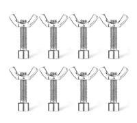 8pcs Bat Pins for Pottery Wheel, 1/4x1" Bolts and Bat-Shaped Wing Nuts for Ceramics Stainless Steel Bat Needle Replacements Pottery Tools for Any Standard Pottery Wheel Head and Pottery Bat