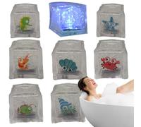 8Pcs Bath Tub Light Up Cubes, Liquid Activated Light Up Ice Cubes, Multicolor Bath LED Glow Ice Cube With Sea Pattern For Birthdays, Holidays, Celebrations, Parties, Home, Wedding Decorations