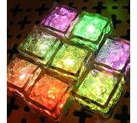 8Pcs Bathtub Light Up Cubes, Colorful Slow Flashing Ice Cubes Sensory Toys For Bath, LED Glow Multicolor Light Up Ice Cubess Water Activated With Sea Pattern For Birthdays, Holidays, Celebration