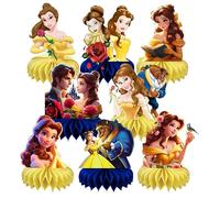 8Pcs Beauty & Beast Table Centerpieces Birthday Party Supplies Double Side Table Decorations for Girls Party Decorations
