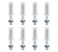 8PCS Bifold Door for pivot Set Steel Nylon White Finish 8PCS | for top for pivot replacement, spring-loaded design, stable movement, for double folding doors, 8-piece set