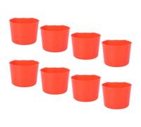 8pcs Bird Feeding Bowl Cage Cups Plastic Red for Pigeon Parrot
