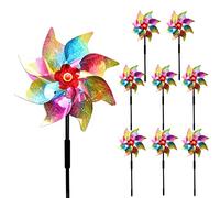 8PCS Bird Scarers Windmills For Garden,Multicolour Reflective Bird Deterrent Windmill Pigeon Deterrent Windmills for Garden Windmills for Children (8PCS Color flash windmill)