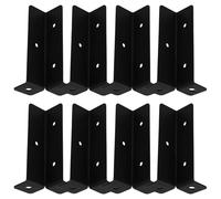 8pcs Black Metal Pergola Post Base Plate for Outdoor Fence Support | Corrosion-resistant Finish, Robust Support for Patio Builds, Minimalist Design for Wooden Posts and Garden Projects