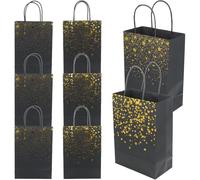 8pcs Black Paper Handheld Gift Bag for Shopping and Mother's Day